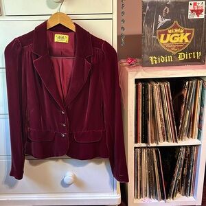 Vintage Juicy Couture Love P&G Velvet Blazer Y2K Silk Crystal Sparkle 4 Velour